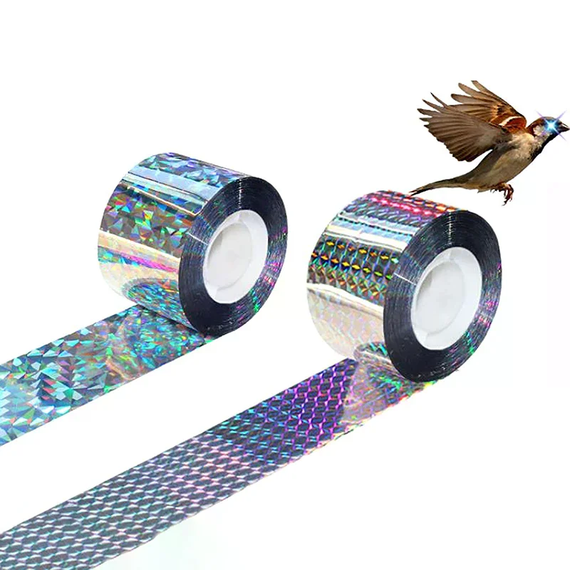 Bird Scare Tape Anti Bird Tape Flashing Reflective Bird Repellent Scare Tape Pigeons Crow Keep Away Bird Repeller Ribbon