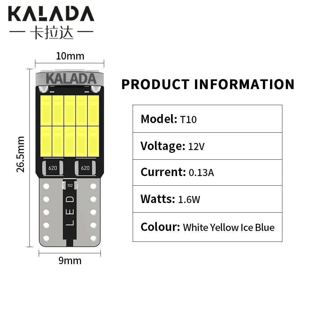 Bombillas led Canbus W5W T10 4014 SMD para luces de posición de estacionamiento de coche, luz de señal de matrícula de lectura de cúpula de mapa