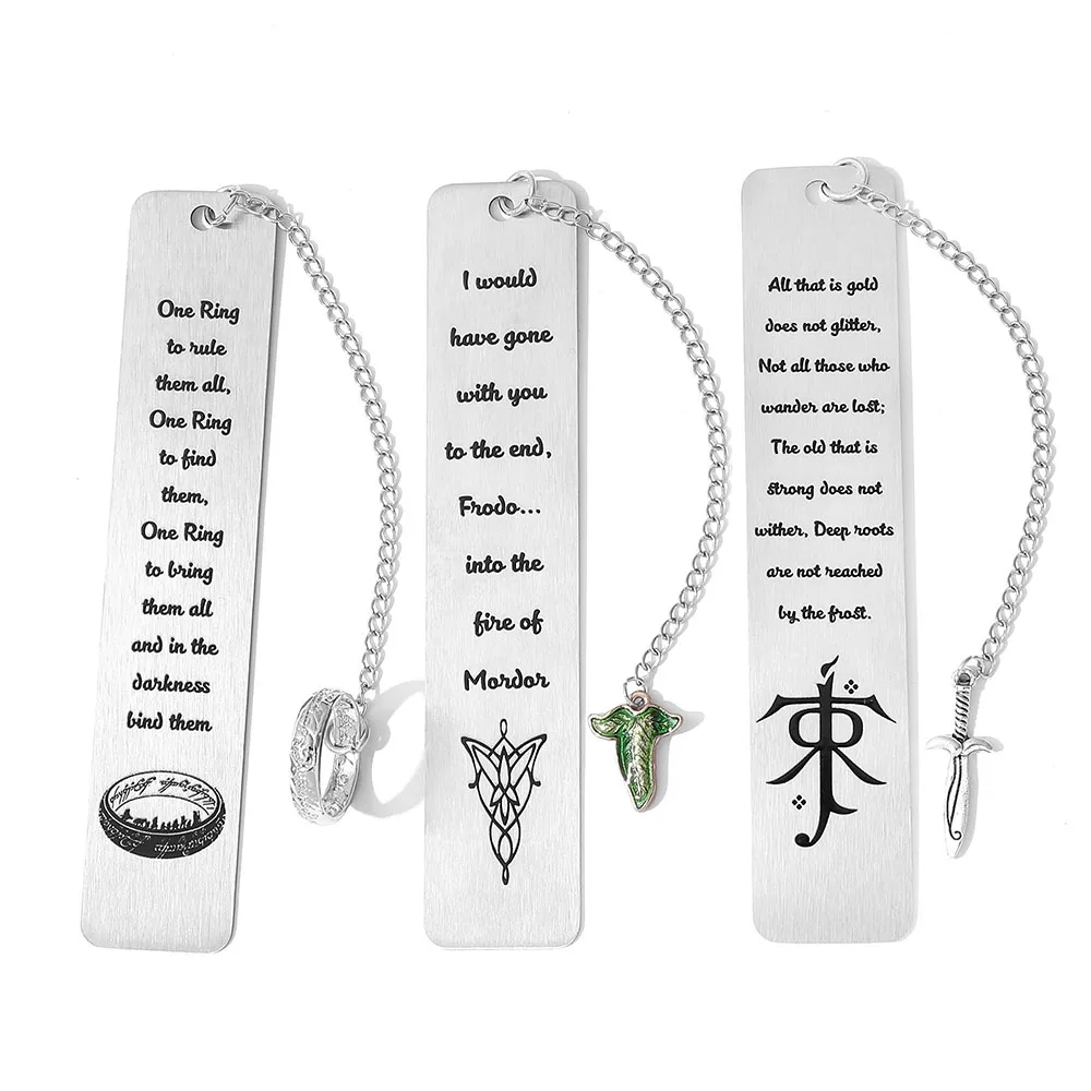 The Lord of the Rings: tekstbladwijzer, ringhanger, leesaccessoires voor fantasieromanlezer, kantoorbenodigdheden, bladwijzercadeau