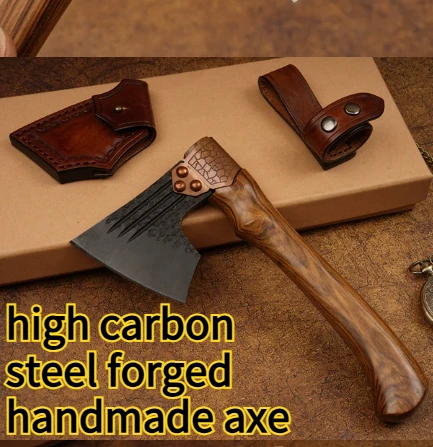 

NEW High Carbon Steel Forged Handmade Axe with Axe Cover High Hardness Outdoor Car Mounted Self-defense Tactical Axe