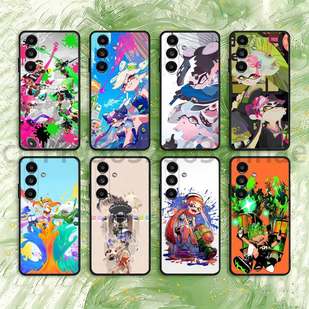 

Game Splatoon Phone Case For Samsung S25,24,23,22,21,S20,Ultra,Plus,FE Black Soft Cover