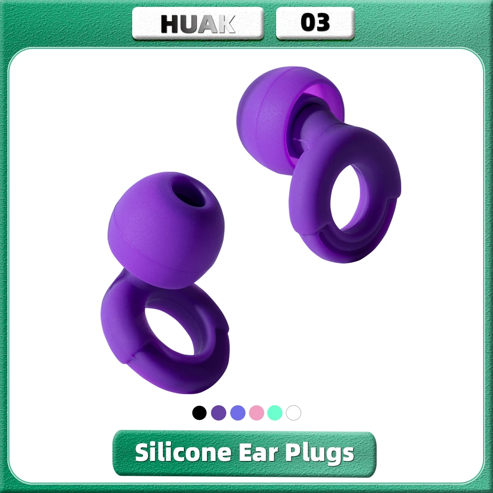 

HUAK Silicone Ear Plugs-Everyday Noise Relief with Clear Speech for Social Gatherings, Work, Sleep,Travel,Swin,Noise Sensitivity