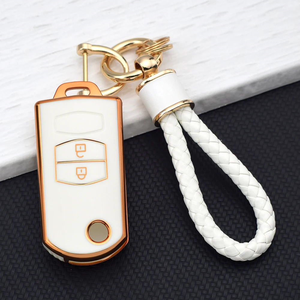 2 Buttons TPU Car Key Case Cover for Mazda Demio 2 3 5 6 M3 M5 M6 CX-5 CX7 CX9 RX8 MX5 MPV Auto Shell Fob Holder Keyless view 2