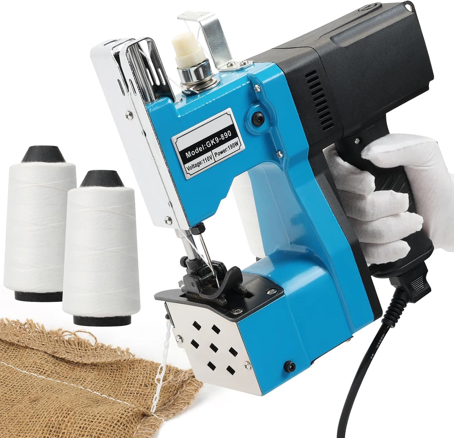 Máquina de Coser Portátil de 190W para Cerrar Bolsas, Automática, para Bolsas de PP/Papel Kraft, Bolsas de Piel de Serpiente, Bolsas de Plástico, Bolsas de Papel de Arroz