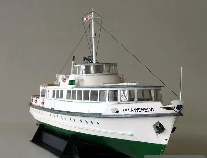 Paper Model 1:100 Polish Coast Ferry Night Cruise Yacht Super Exquisite Sailing Ship Model Birthday Christmas Gift