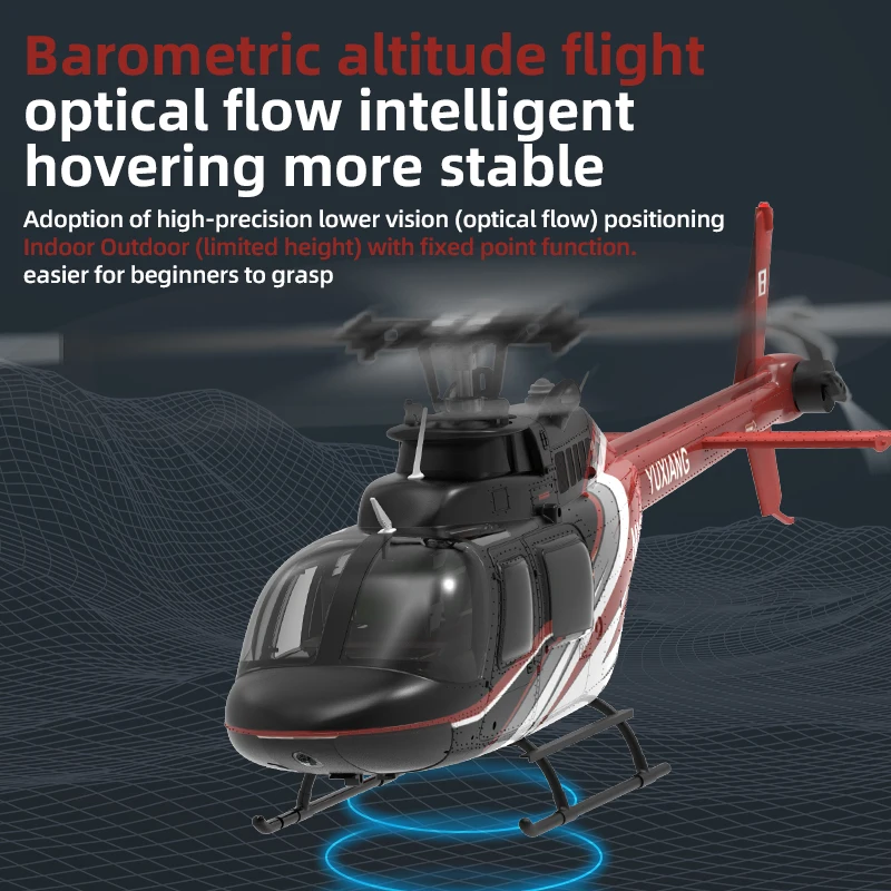 Yuxiang F08 Bell 206 Helikopter zdalnie sterowany F07 Wersja z przepływem światła Symulacja pojedynczego wirnika Stabilny Łatwy w obsłudze Długi Enduran
