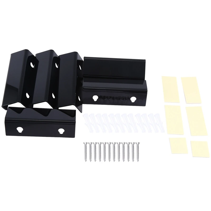 Estante para discos de vinilo negro, montaje en pared, soporte de vinilo, soporte de álbum acrílico, exhibición fácil de usar, paquete de 6