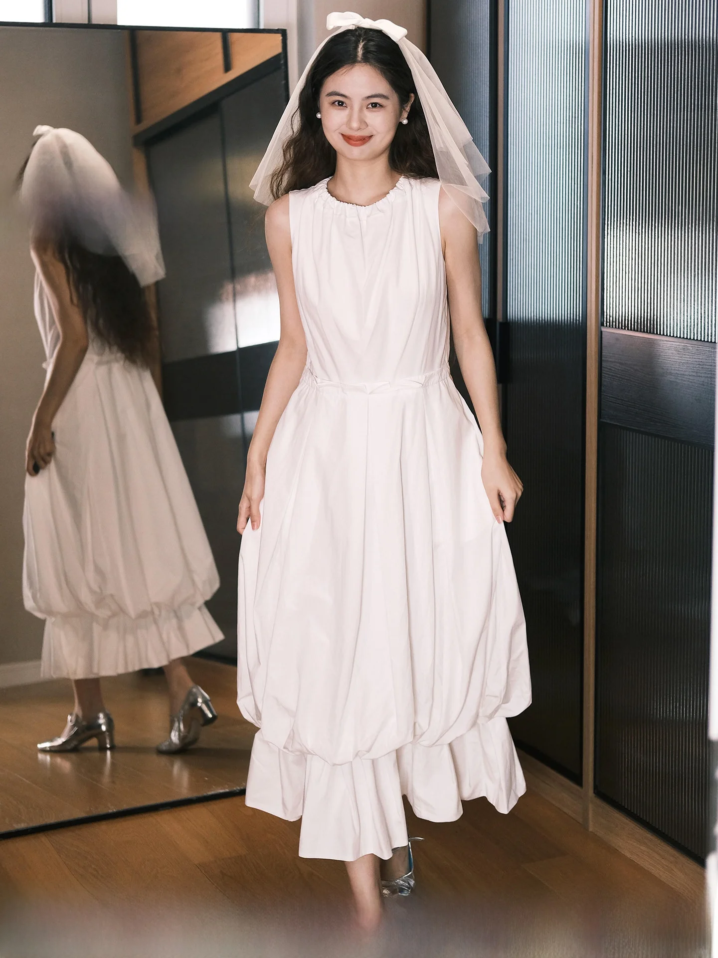 

2026 New White Wedding Dr for ort Women Svel Flower Bud Gown Fem Engagement Par Long Skirt Simple Sle
