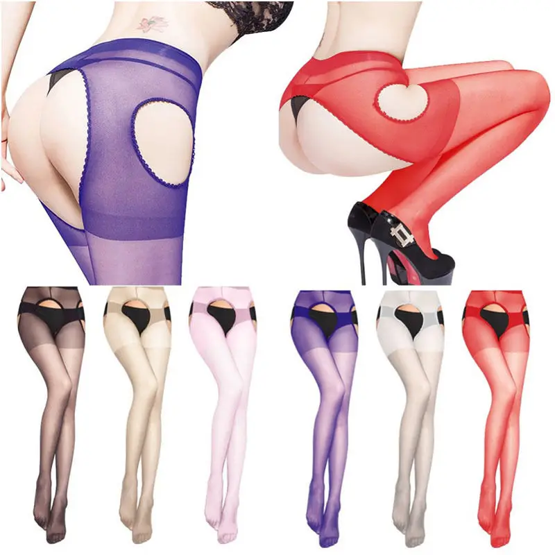 Transparent Suspender Pantyhose Tights Stockings Sexy Open Crotch Stockings for Women Elastic Pantyhose Fashion Cutout Stockings