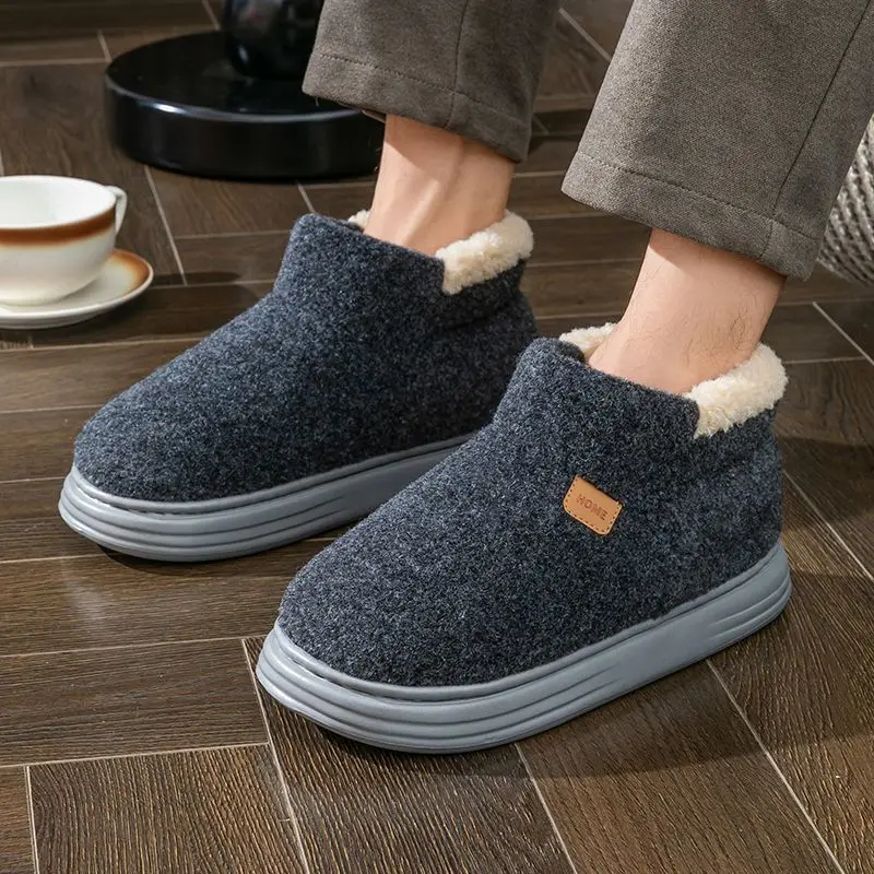 

Men's Winter Slippers Large Size 2025 New Anti Slip Cotton Indoor Outdoor Slippers for Home Use Warm Non Slip Footwear for Men