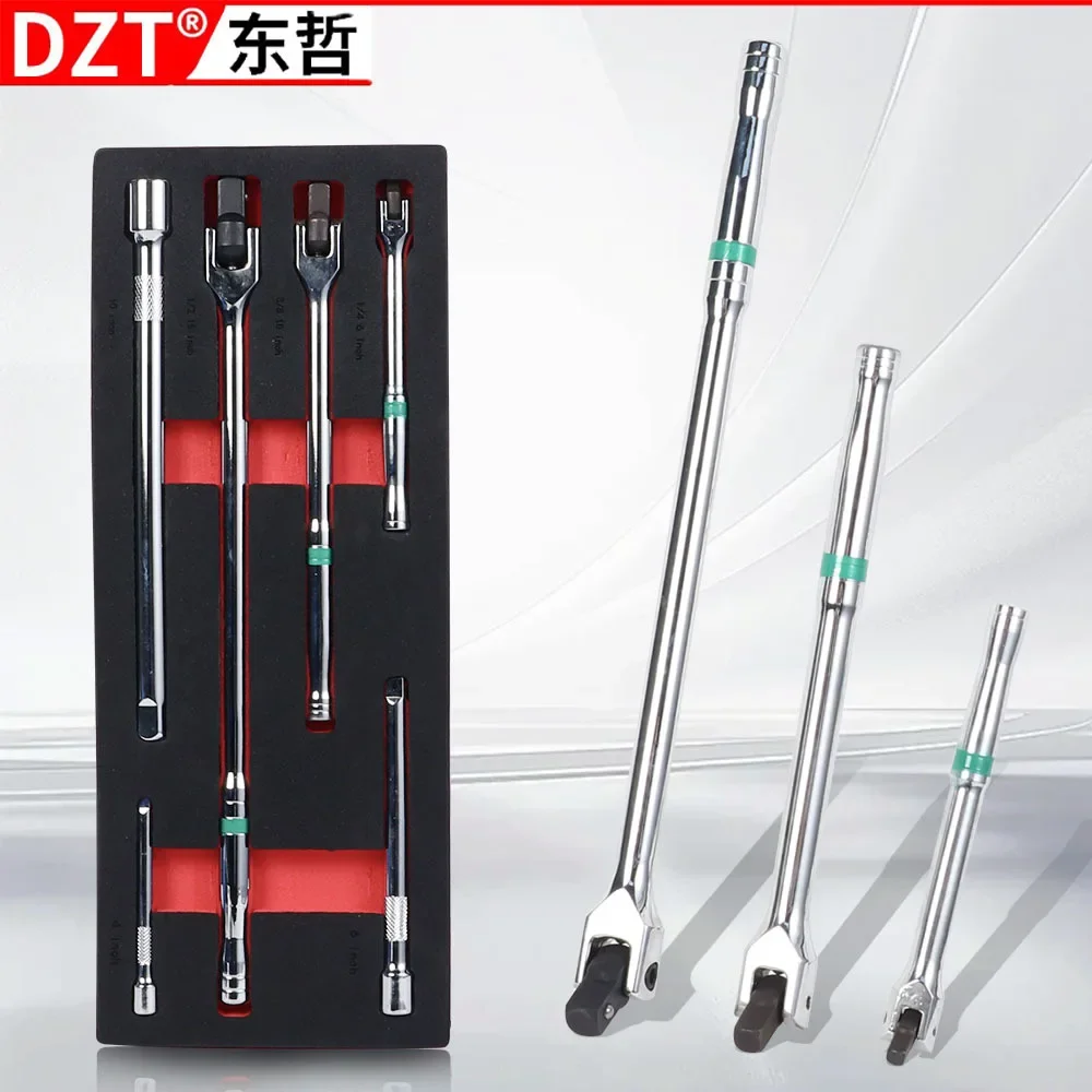 Extension Bar For Socket Wrench 1 2 3 8 4 Inch F Type Lever Handle With Swivel Joint Tightening Fasteners