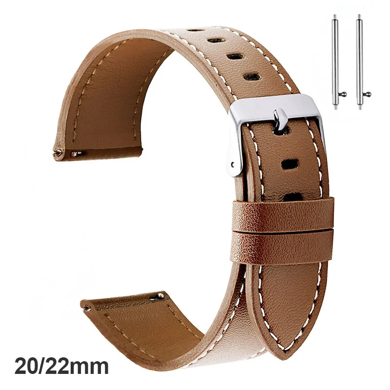 22mm 20mm Echtleder Armband für Seiko Universal Ersatzarmband Schnellverschluss Armband für Rolex Männer Frauen Armband