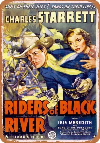 Metal Sign - 1939 Riders of Black River Movie -- Vintage Look sign