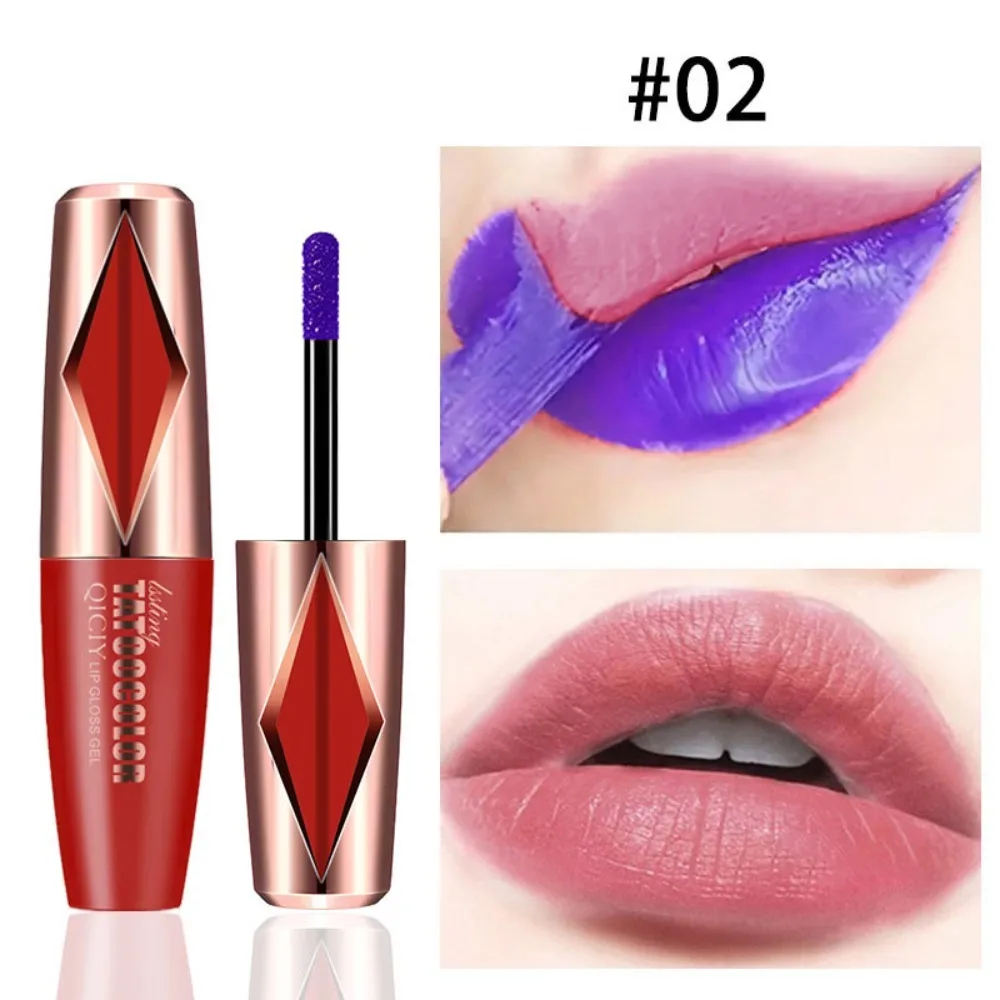 2Pcs Matte Peel Off Lip Stain Long-Lasting Non-Sticky Cup Tear Lip Gloss Proof Tint Transfer Waterproof Lip Glaze Stage