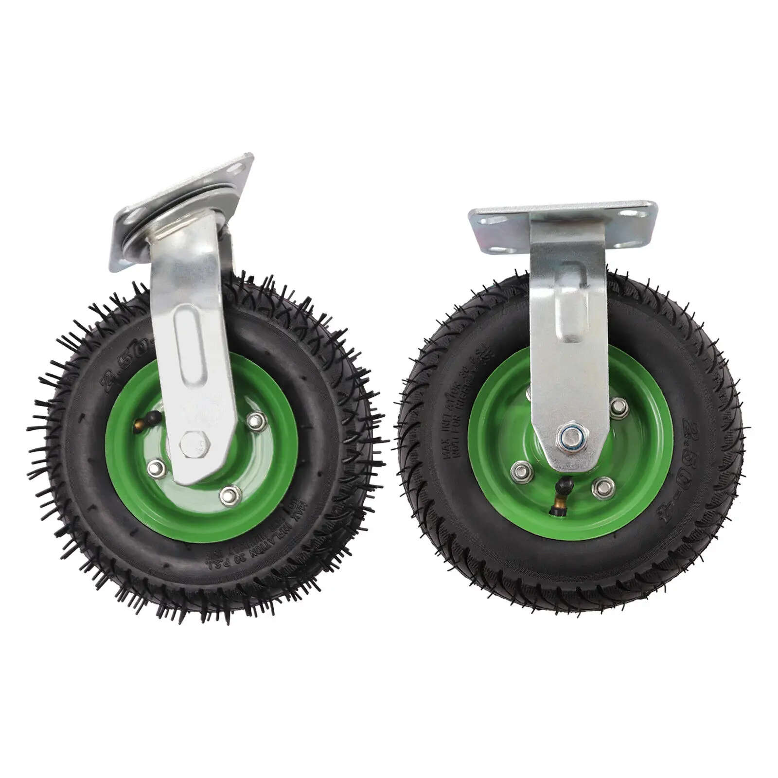 4er-Pack 8 Zoll robuste industrielle Gummi-Lenkrollen, aufblasbare Gummi-Räder, 2 * Universalräder, 2 * Richtungsräder