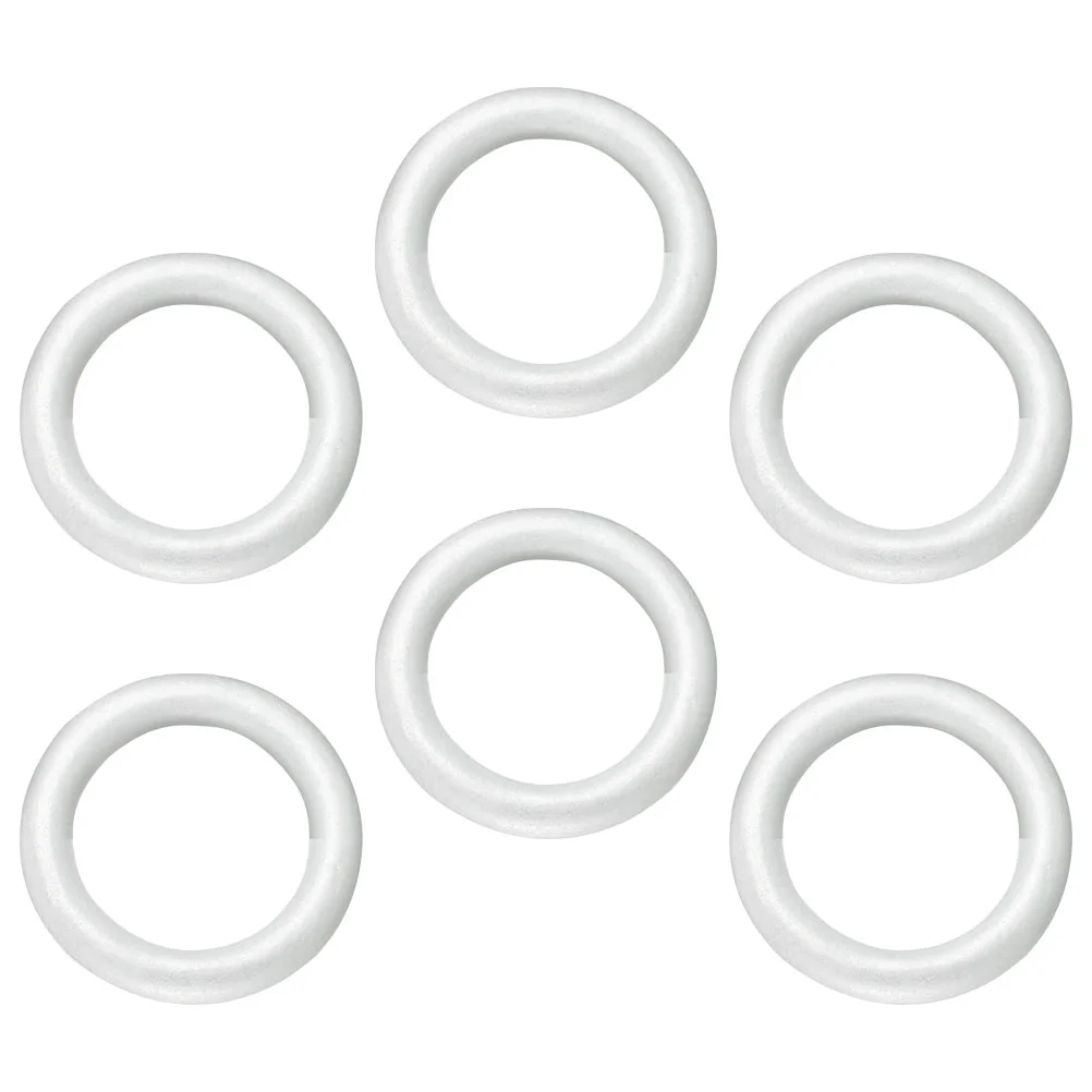 6 uds anillo de espuma espumas círculos decoraciones artesanía para fiesta manualidades DIY novedad sin terminar arcilla seca al aire