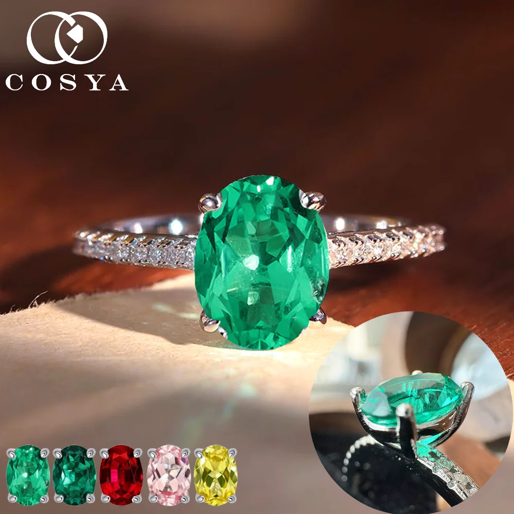 

Кольцо COSYA с изумрудом 1/2 карата (выращенный в лаборатории, колумбийский/замбийский), серебро 925 пробы, с муассанитом, обручальное кольцо для женщин, ювелирное изделие