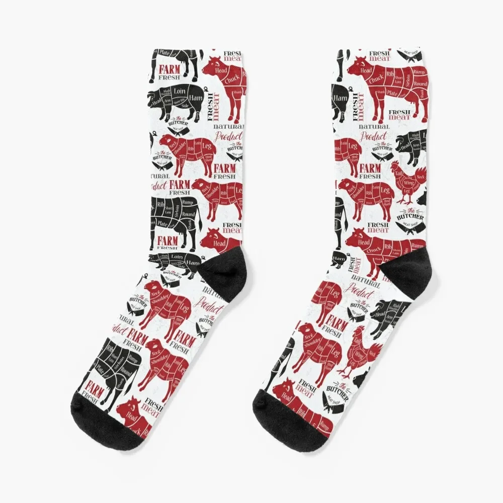 

Butcher Meat Cuts Socks Novelties hip hop tennis Boy Socks Women's