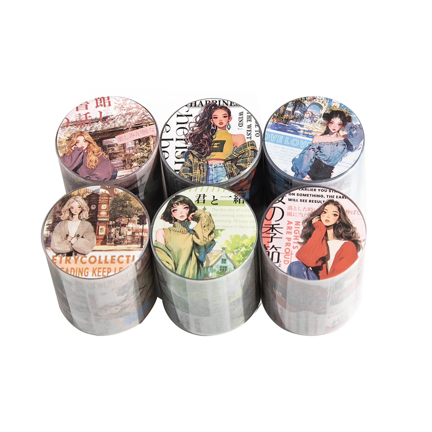 1pcs DIY Decoration Adhesive Tapes Japanese Walking the streets Washi Tapes Masking Tapes stickers stationery