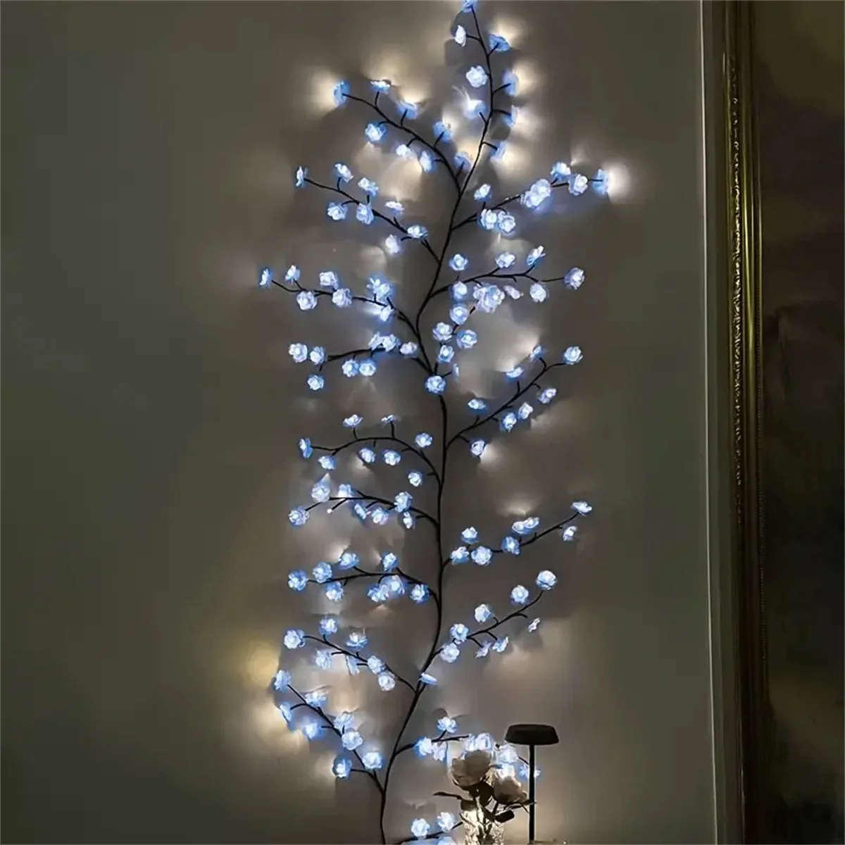 96 Led USB Cherry Blossom Light String Artificial Flower Tree Branch Rattan Lights 8 Modes For Party Home Christmas Decoration