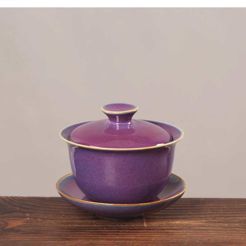 

Jun Kiln gaiwan керамика Sancai чайная глазурь высококачественный кунг-набор одинарный фарфор