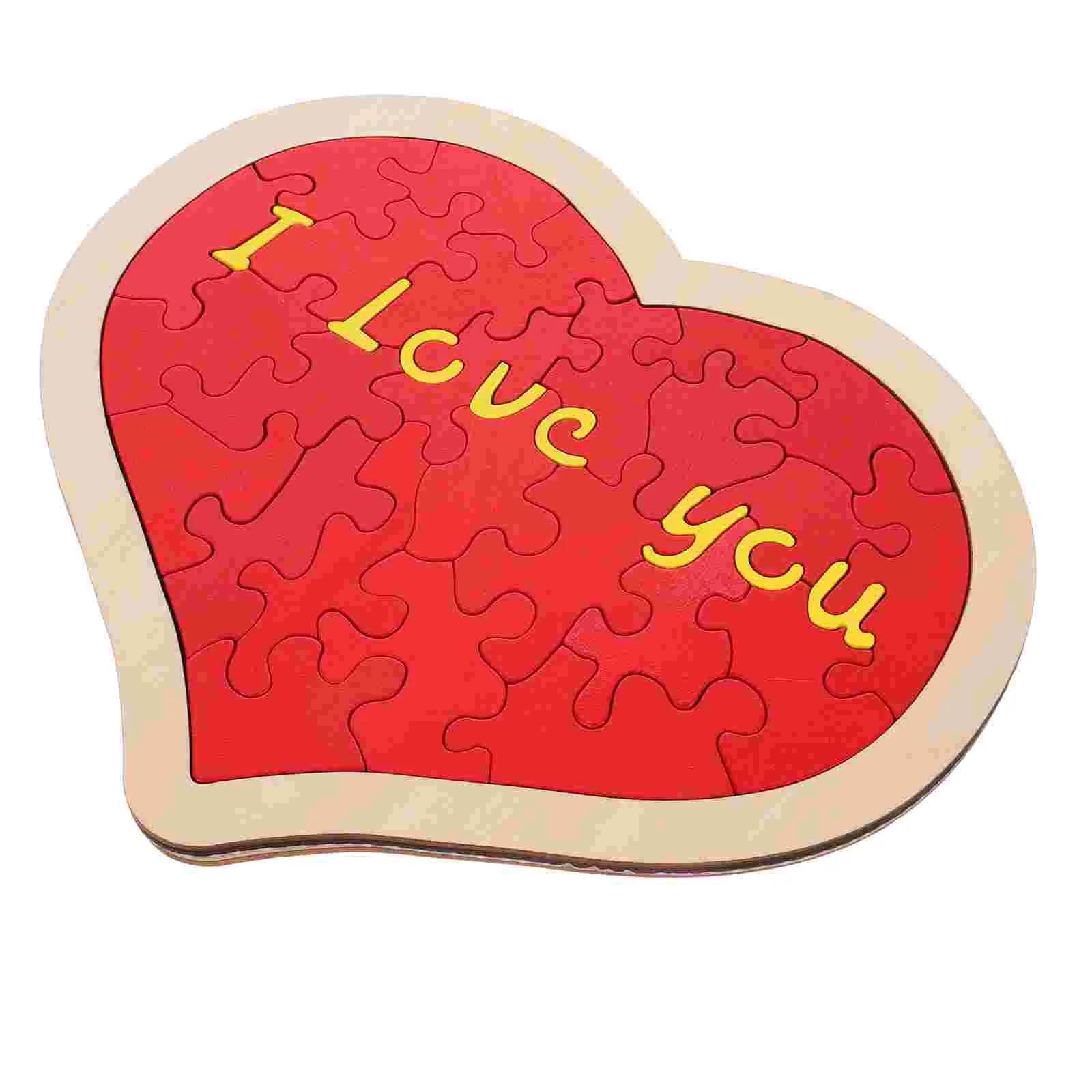 1 set di puzzle a forma di cuore in legno per San Valentino, matrimonio e anniversario, puzzle in legno a forma di cuore