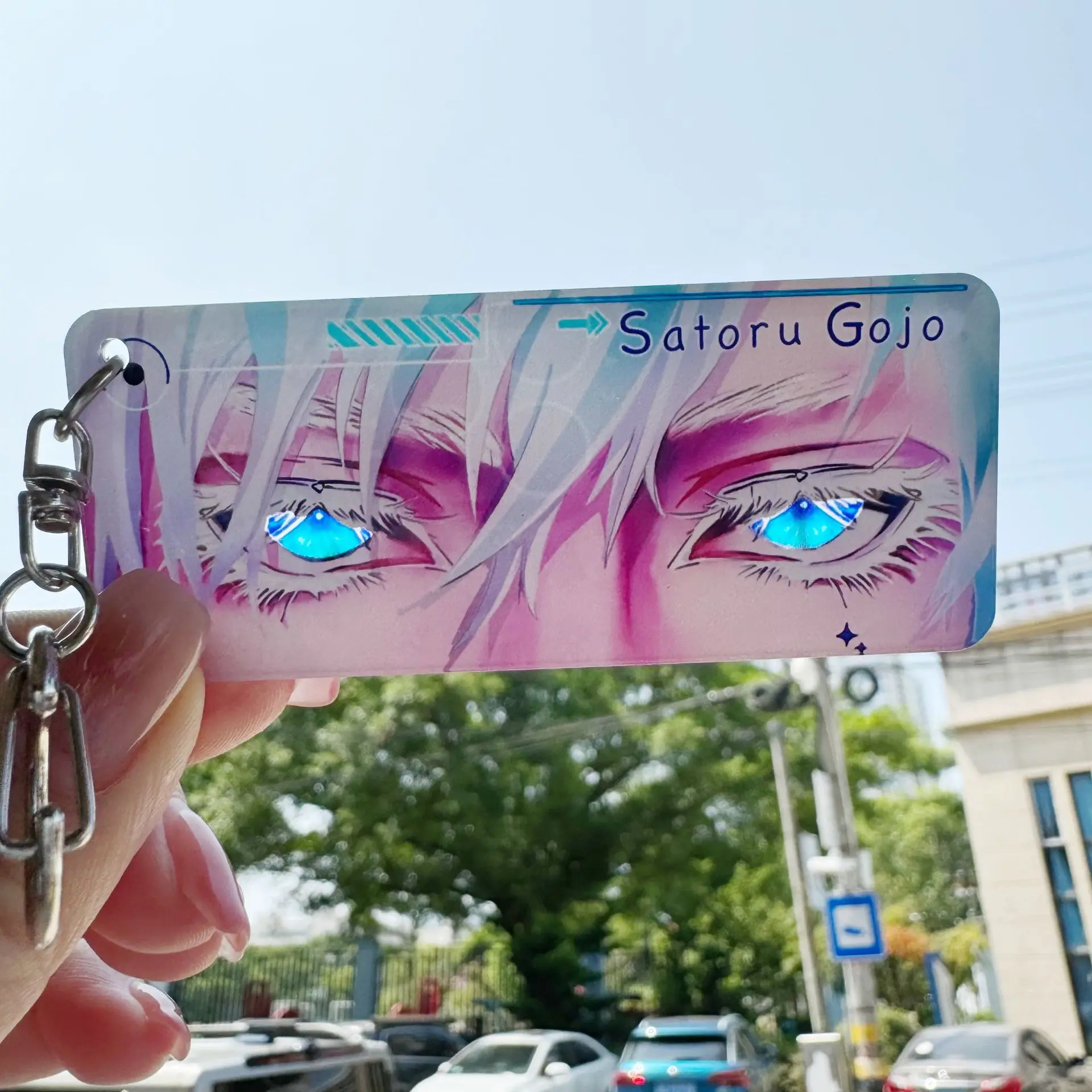 Satoru Gojo llavero Jujutsu llaveros acrílicos animación periférica Cosplay accesorios colgante joyería regalo