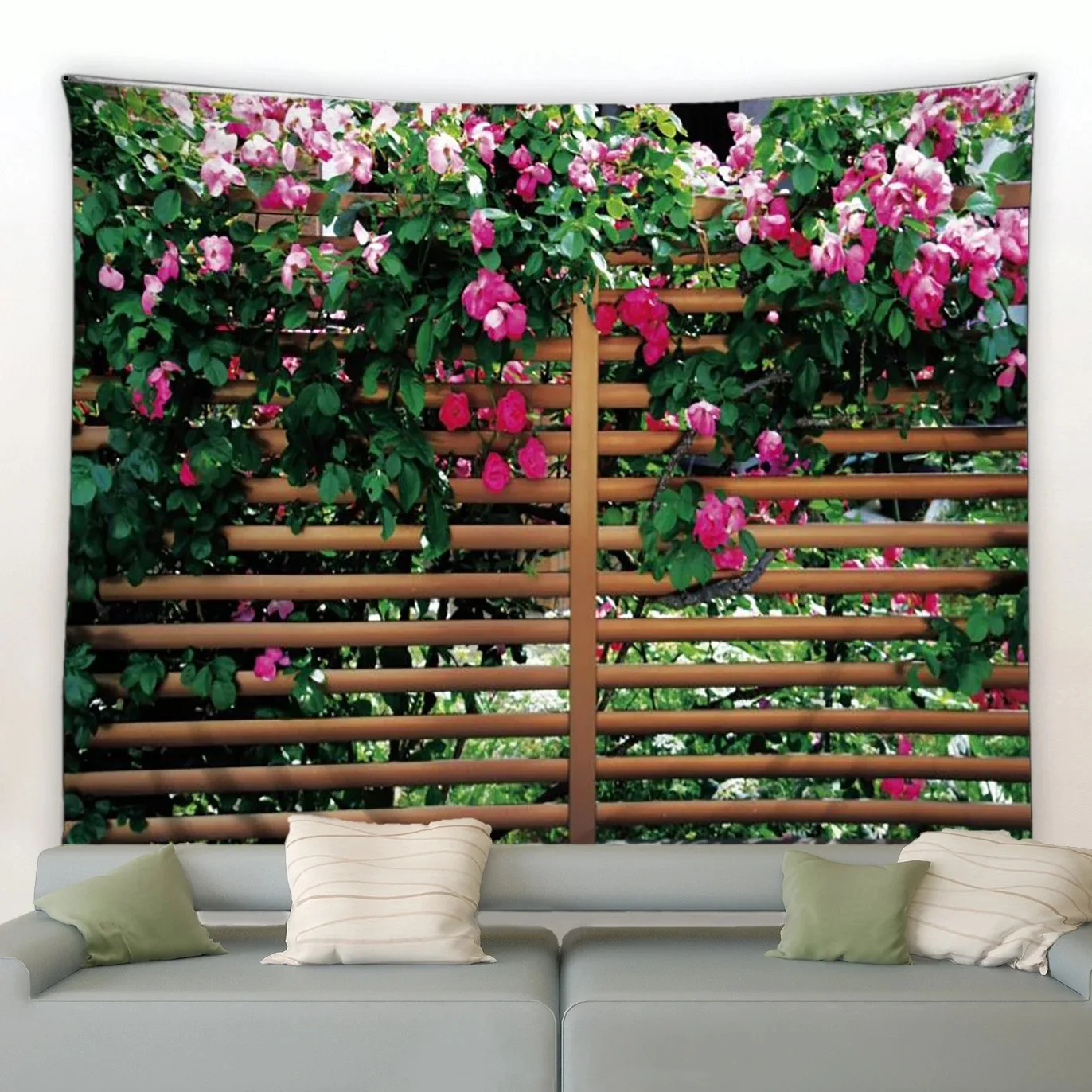 Printed tapestry European garden landscape background cloth modern home decoration living room wall hanging cloth