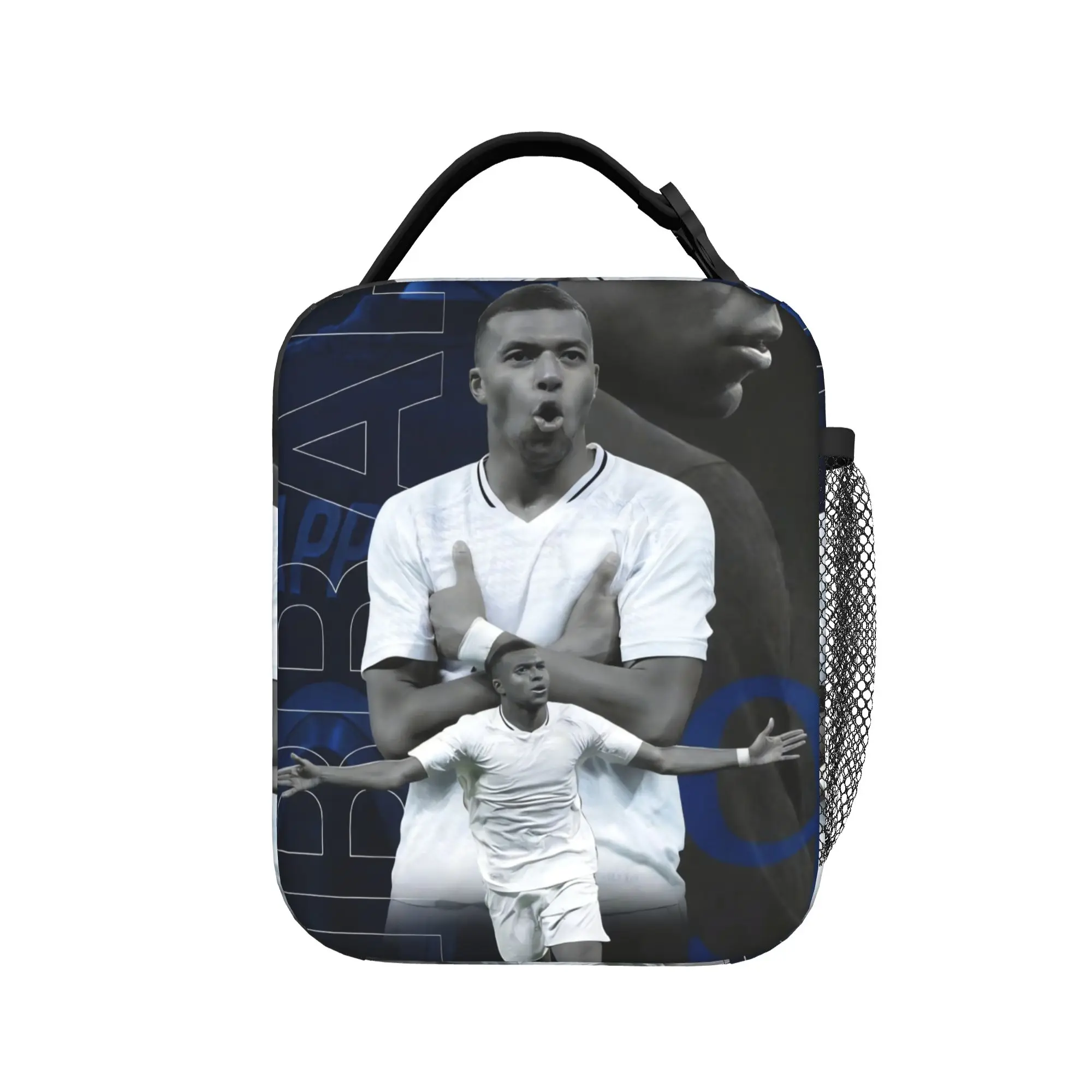 M-Mbappes Insulated Lunch Bags High Capacity Football Soccer Lunch Container Cooler Bag Lunch Box Tote Office  Travel Men Women