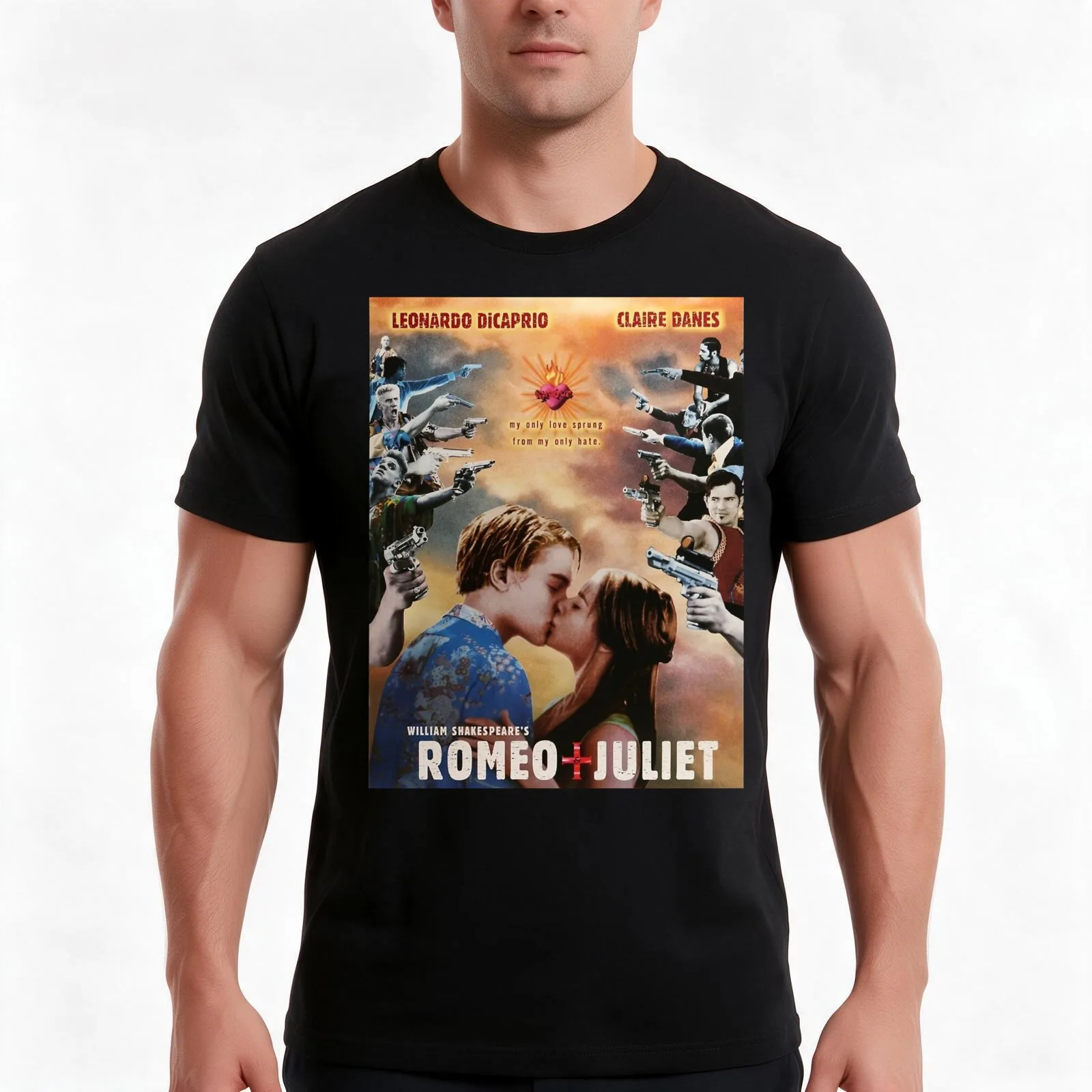 Romeo and Juliet movie poster T-Shirt Summer Casual Cotton Tee Oversized Streetwear Tops Vintage Graphic Print 100% Cotton