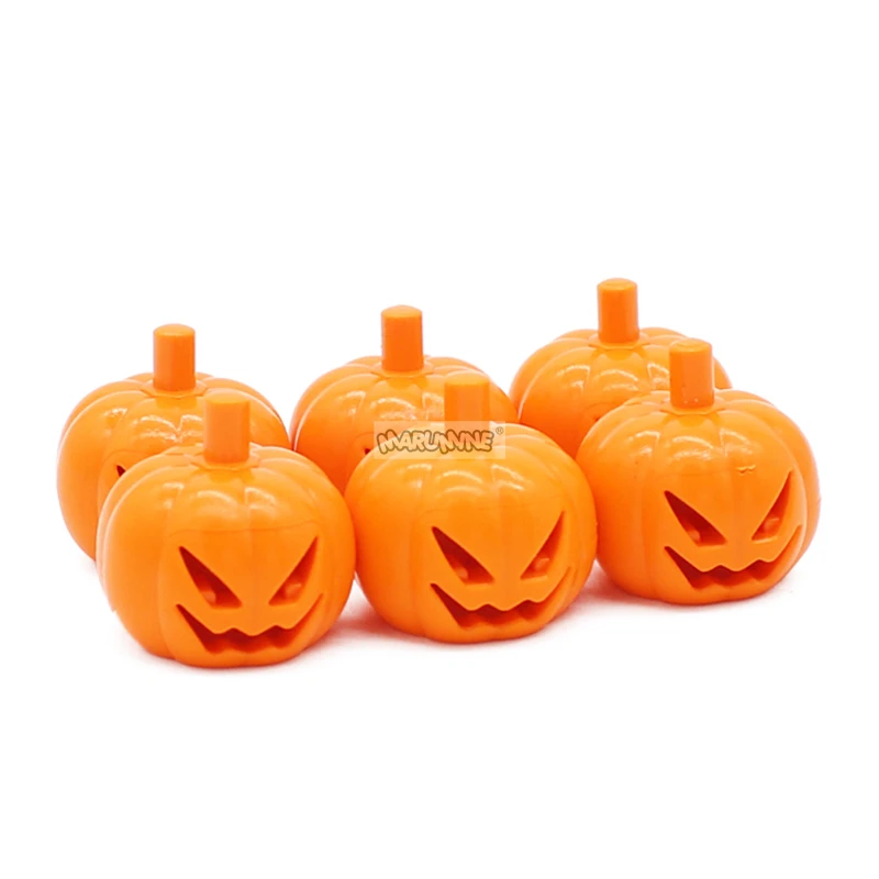 Marumine Halloween MOC Bricks Accessories Pumpkin Bat Snake 30103 20693 30115 Street Lamp Animals Classic Build Blocks Parts