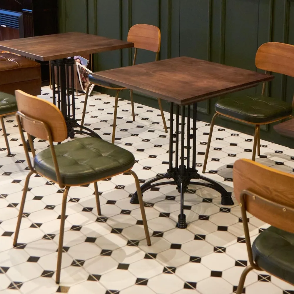 مجموعة كراسي تناول الطعام الحديثة في منتصف القرن مكونة من 2، كرسي قديم مع مقعد منجد من الجلد الصناعي ومساند ظهر من الخشب الصلب #4