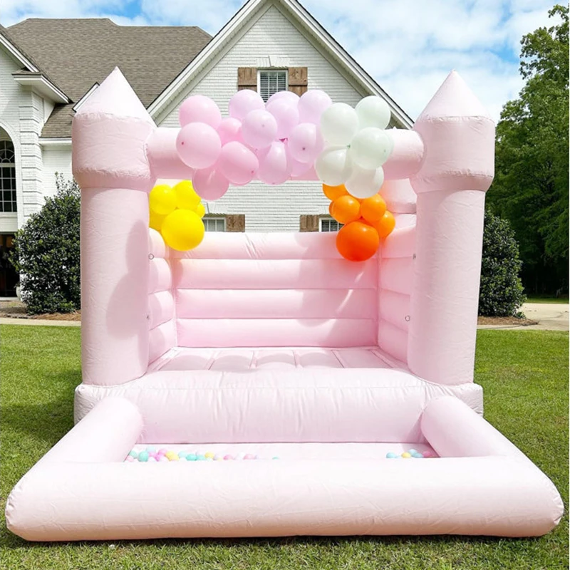 

Pink Green Blue Black PVC Kid Inflatable Jumping Castle Bounce Houses With Ball Pool Outdoor Children Parties Game Bouncy House