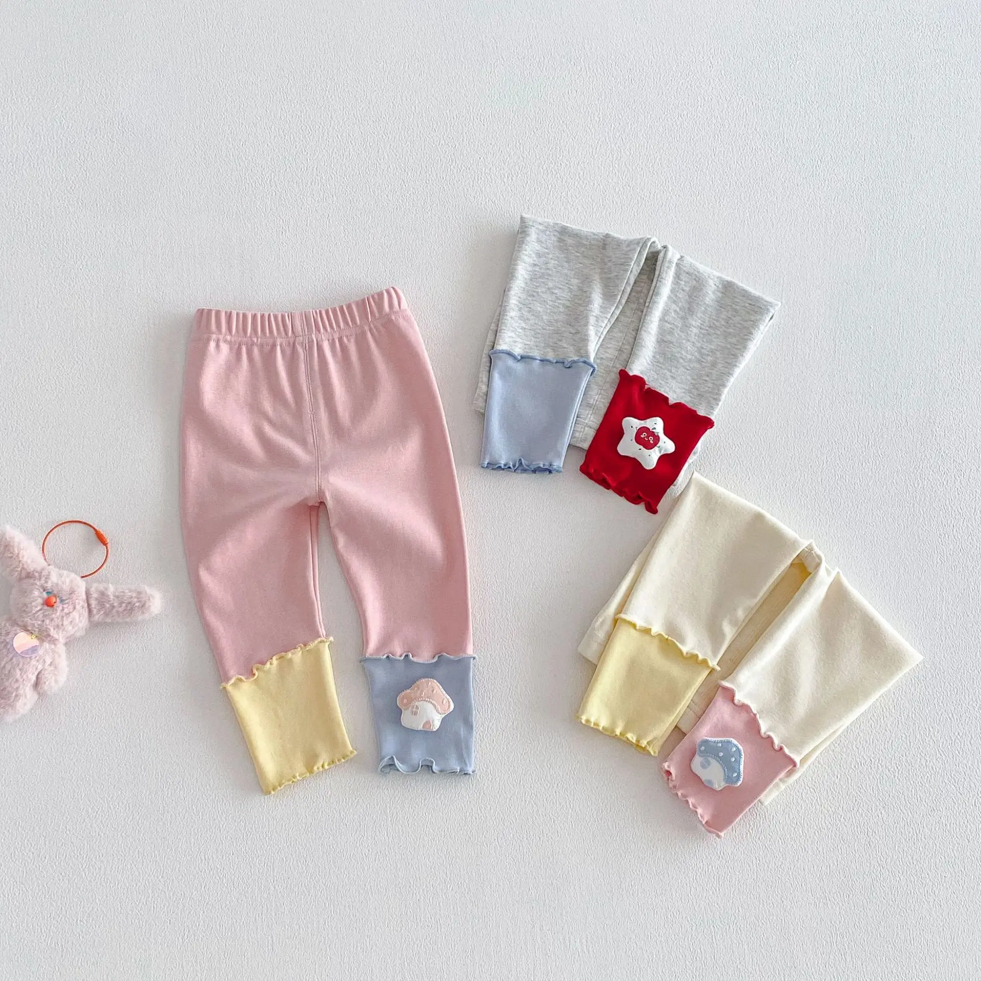 Girls' Korean Version Leggings 2026 New Spring Baby Trendy Doll Casual Pants, Children's Spring Patchwork Pants