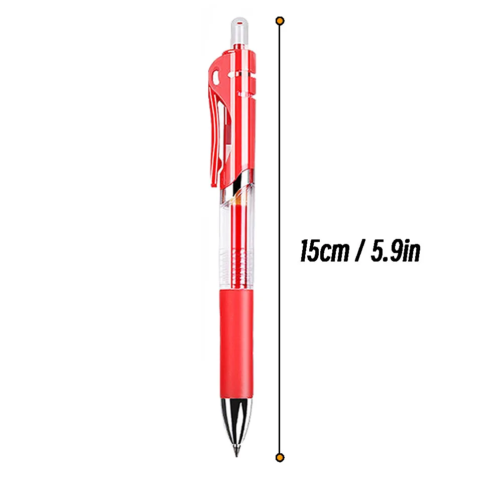 Retractable 0.5mm Red Ink Gel Pens Refills Colored Aesthetic Stationery Pen Supplies Ballpoint & Office Pencils Writing School