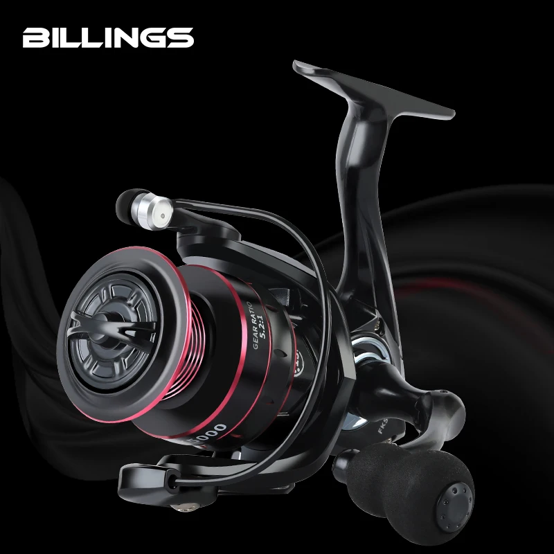BILLINGS Fishing Reel,8-12KG Drag Spinning Reel,5.2:1 Gear Ratio,Metal Spool&Right/left Inter-Changeable Rocker Carrete de pesca