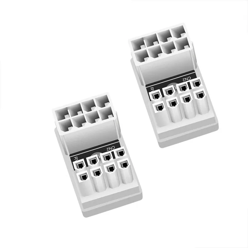 180 Degree ATX Dual 8-Pin White Case GPU Power Adapter For Rear-Facing Graphics Cable Management And Space Saving