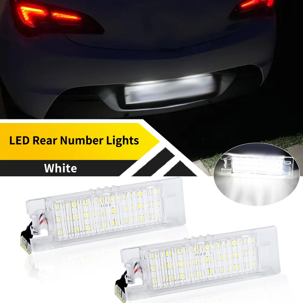 

2pcs 12V LED License Number Plate Light For Opel Astra J(excludes estate model) 2009-2018 Astra K 2015-2021 Zafira B 2005-2014