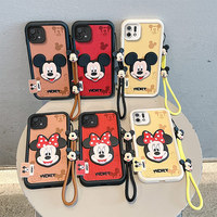 Mickey Minnie Cases 3D Cartoon Hand Strap Phone Case For OPPO A2 A3 A5 Pro A3S A3X A7 A9 A11S A11K A12S A15 A16 A16K A17 A17K