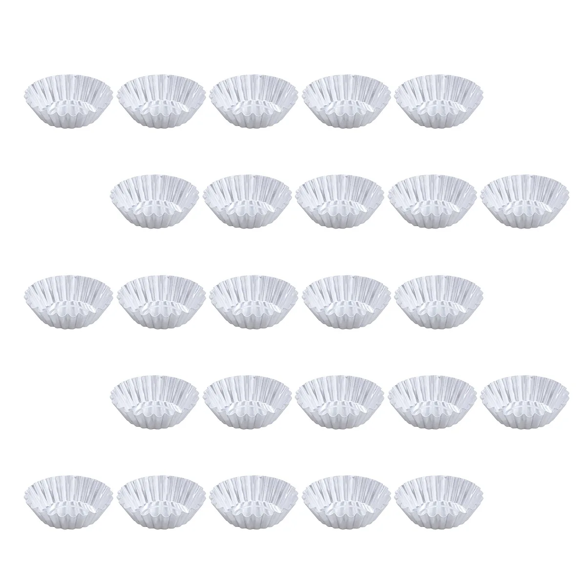 

30 pcs Cups Muffin Baking Cup Egg Tart Mold Aluminum Alloy Round Silver 7x7x2 4cm Nonstick Coating Quick Heat Conduction
