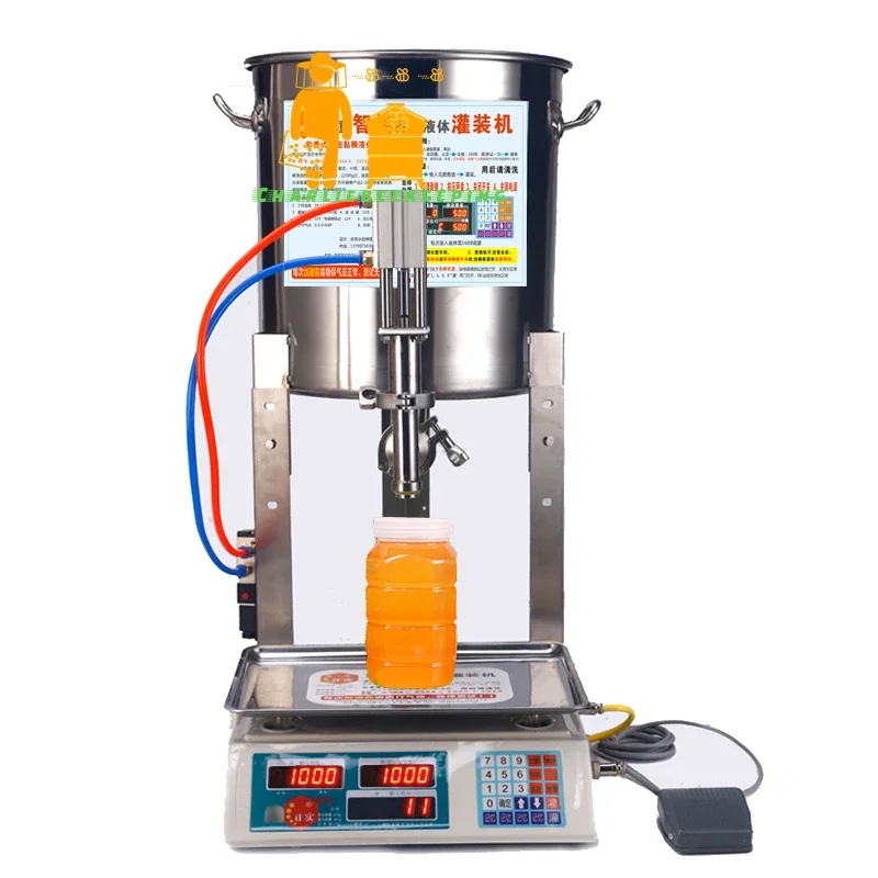 Stainless Steel Pneumatic Honey Filling Machine 50g-5000g Scale Viscous Paste Weighing Filling Machine for Home Or Business Use