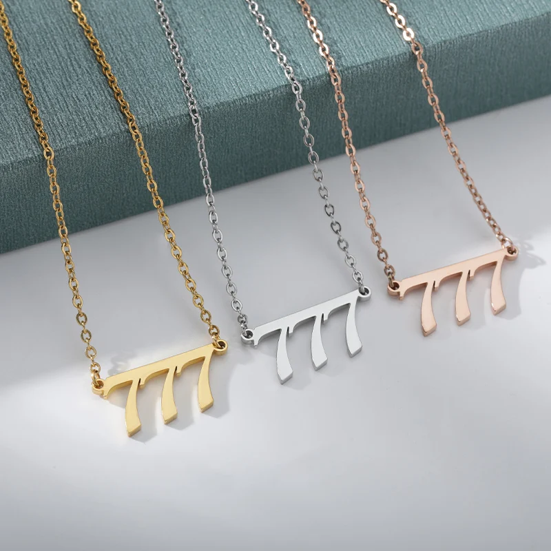Stainless Steel Angel Number Necklaces 111 222 333 444 Devil Necklace 555 777 888 999 666 Pendant Choker Aesthetic Jewelry image 6