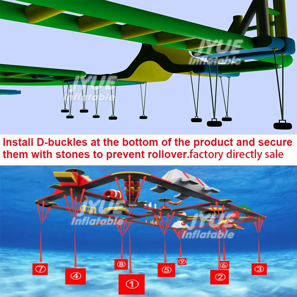 Factory Price Custom Commercial Water Floating Island Inflatable Aqua Park With Water Slide Obstacles Course Games