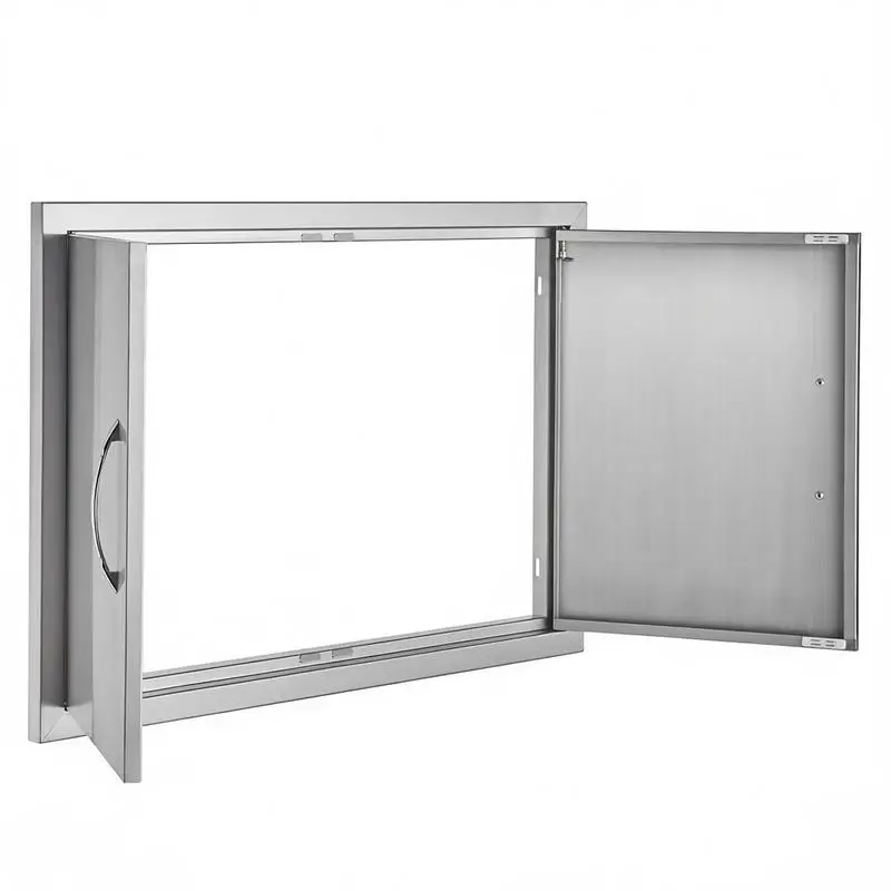 Edelstahl-Außenküchentür 774x533mm, Bündig Montierte Doppelgrill-Zugangstür …