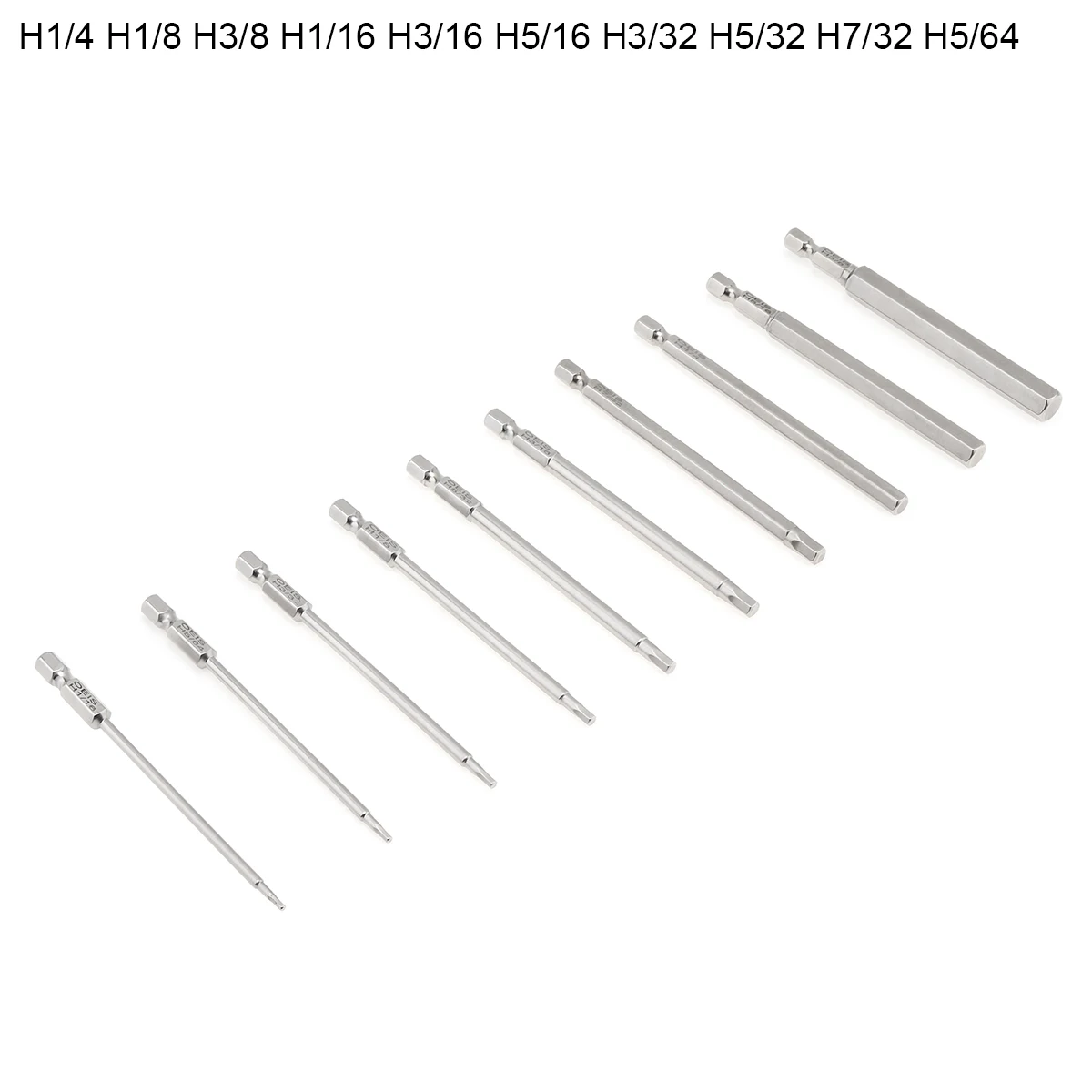 

10 Pcs/Set Hex Head Imperial Allen Screwdriver Bits Non-magnetic Pneumatic Hex Key Screwdriver Bits Hand Drill Bits