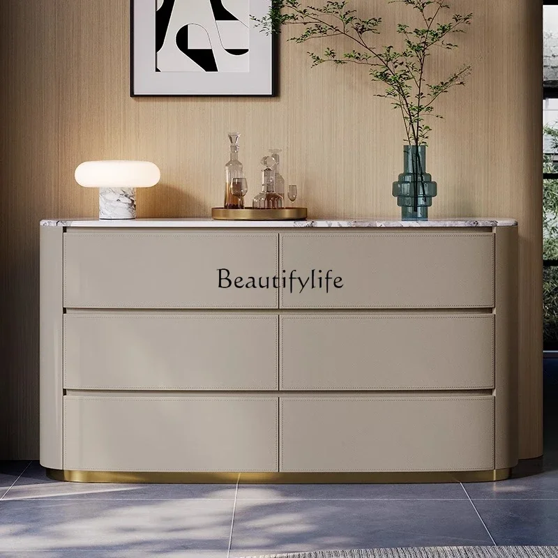 

02Light luxury six-chest cabinet dining side cabinet Italian custom senior bedroom TV cabinet