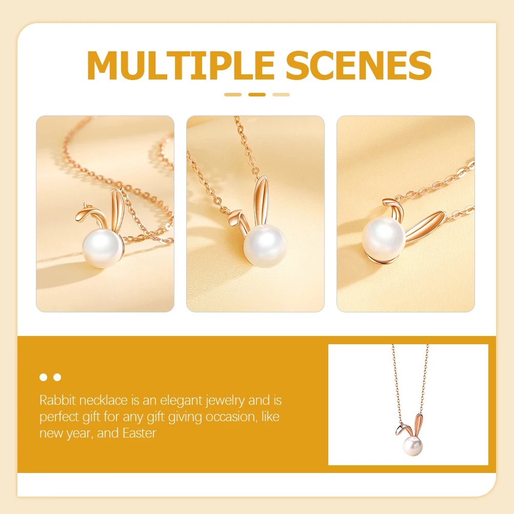 

Necklace Women's Delicate Bunny Charm Gold Chain Simple Jewelry Warm Meaning All-Match Style Necklaces for Girls
