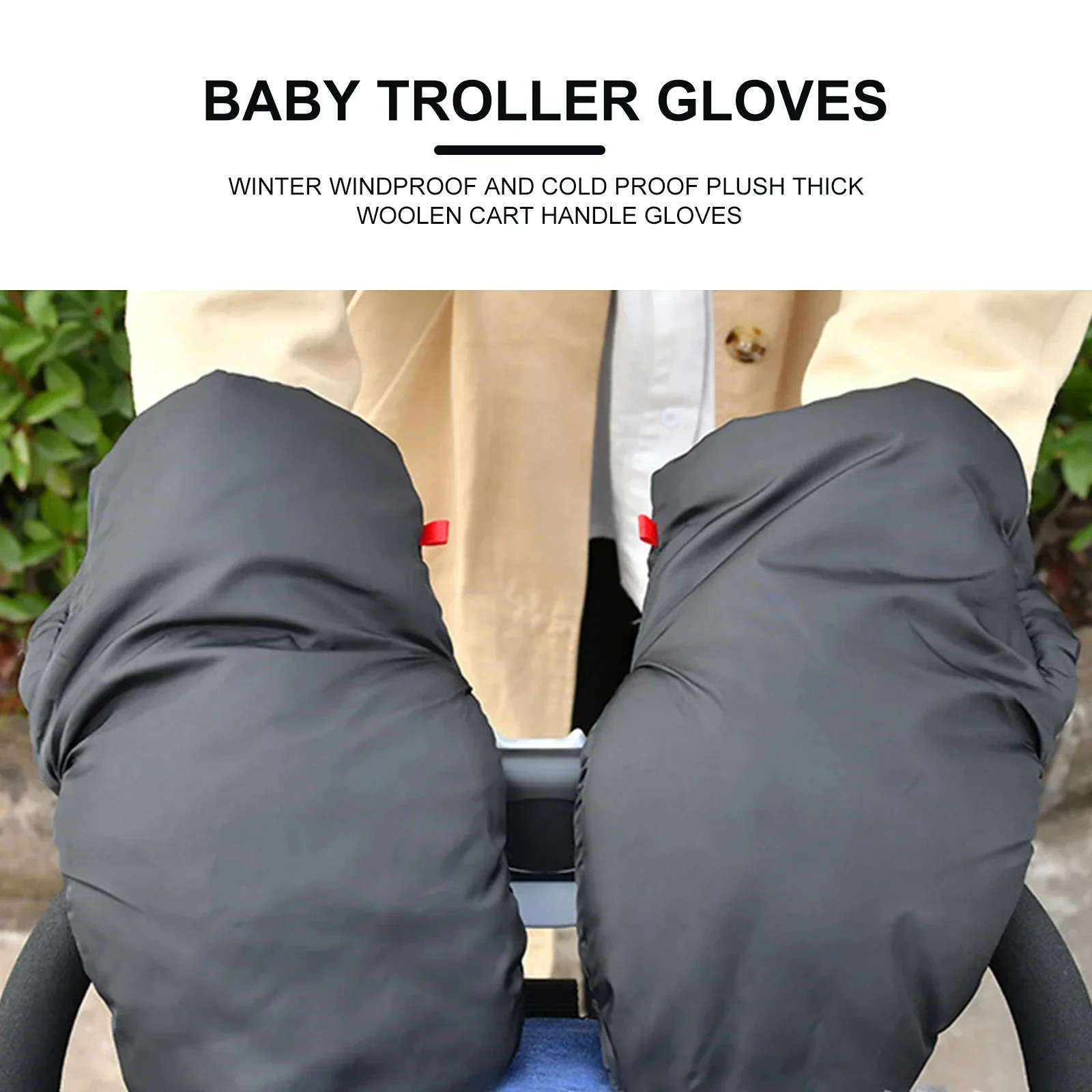 Universal Baby Stroller Gloves Breathable Baby Bike Handle Gloves Waterproof Shopping Cart Hand Warmer Soft for Winter Accessory