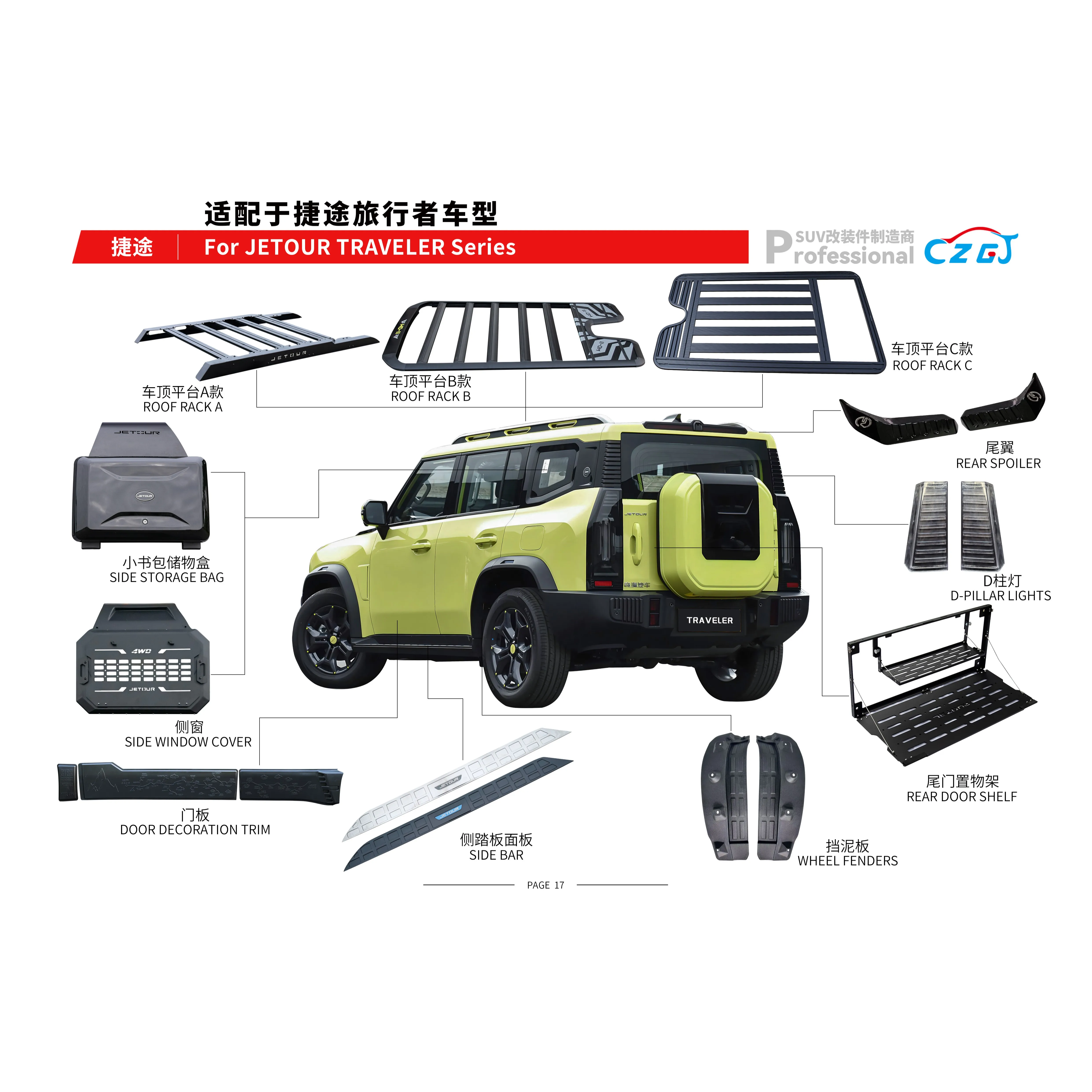 High Quality refitting travel Rack Aluminum alloy car roof luggage carrier Top Luggage Rack side step for jetour traveler