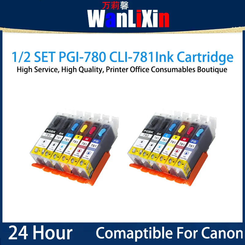 

1/2 set PGI780XL CLI-781 Refillable Full Ink Cartridge Compatible For Canon TS9570 TS9170 TS8270 8370 6370 TS8170 TS707 TR8570